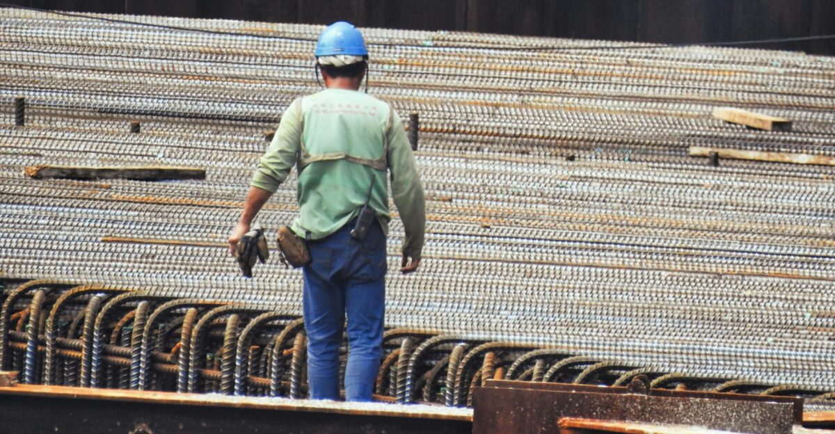 a man wearing a hard hat