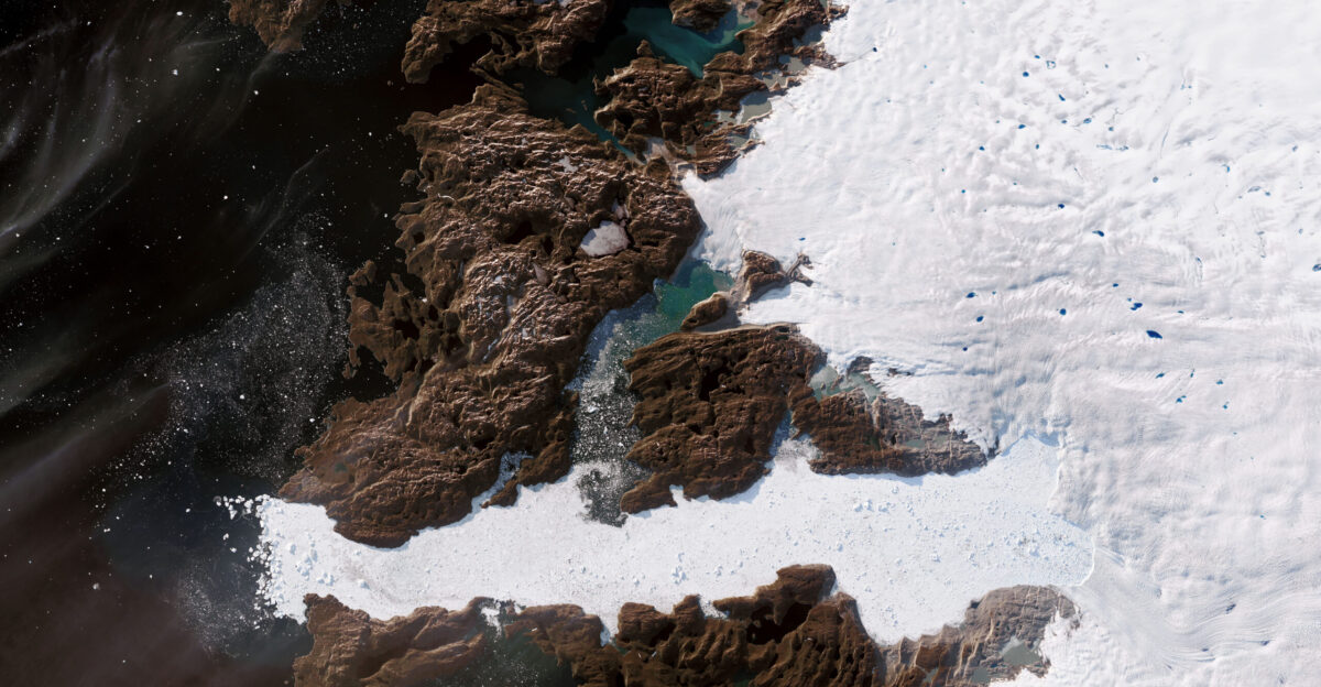 Jakobshavn Glacier in western Greenland is notorious for being the world s fastest-moving glacier It is also one of the most active discharging a tremendous amount of ice from the Greenland Ice Sheet into Ilulissat Icefjord and adjacent Disko Bay-with implications for sea level rise The image above acquired on June 6 2019 by the Operational Land Imager OLI on Landsat 8 shows a natural-color view of the glacier Jakobshavn has spent decades in retreat-that is until scientists observed an unexpected advance between 2016 and 2017 In addition to growing toward the ocean the glacier was found to be slowing and thickening New data collected in March 2019 confirm that the glacier has grown for the third year in a row and scientists attribute the change to cool ocean waters The third straight year of thickening of Greenland s biggest glacier supports our conclusion that the ocean is the culprit said Josh Willis an ocean scientist at NASA s Jet Propulsion Laboratory and principal investigator of the Oceans Melting Greenland OMG mission