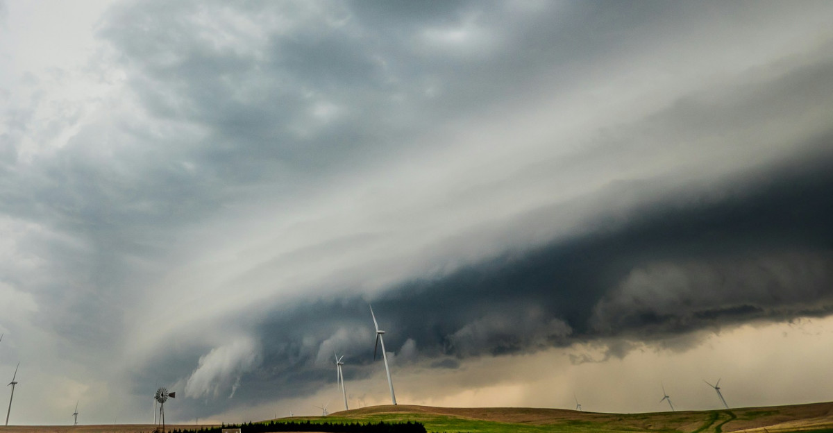 a tornado in a field